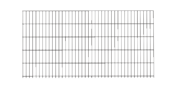 Doppelstab-Gittermatte, Typ 6/5/6, mit Überstand, Material: Stahl roh, Oberfläche: verzinkt, anthrazit kunststoffbeschichtet RAL 7016, Breite: 2500 mm, Höhe: 1230 mm, Maschenweite: 50 x 200 mm, 15 Jahre Garantie gegen Durchrosten