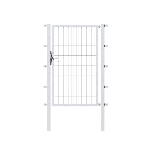 Single gate Flexo, type 6/5/6, Material: raw steel, Surface: hot-dip galvanised passivated, for setting in concrete, Nominal width: 1000 mm, Clear width: 1000 mm, Clearance width: 886 mm, Height: 800 mm, Post length: 1300 mm, Post thickness: 60 x 60 mm, Frame width: 910 mm, Frame thickness: 40 x 40 mm, Mesh width: 50 x 200 mm, 15-year warranty against rusting through