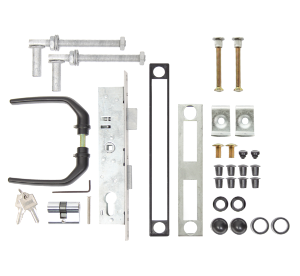 Zubehör-Set für Wellengitter-Tore bis 1500 mm Höhe, Material: Stahl roh, Oberfläche: feuerverzinkt