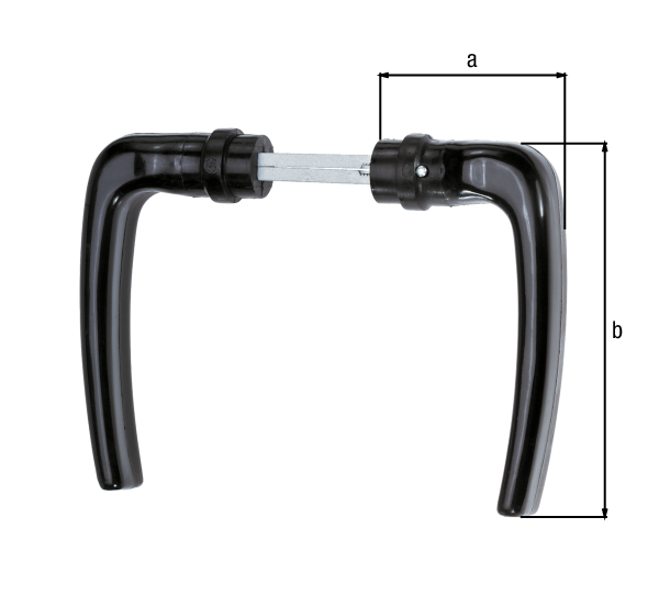 Door handle, Material: Aluminium, Surface: black anodised, Contents per PU: 2 Piece, Distance: 50 mm, Width: 115 mm