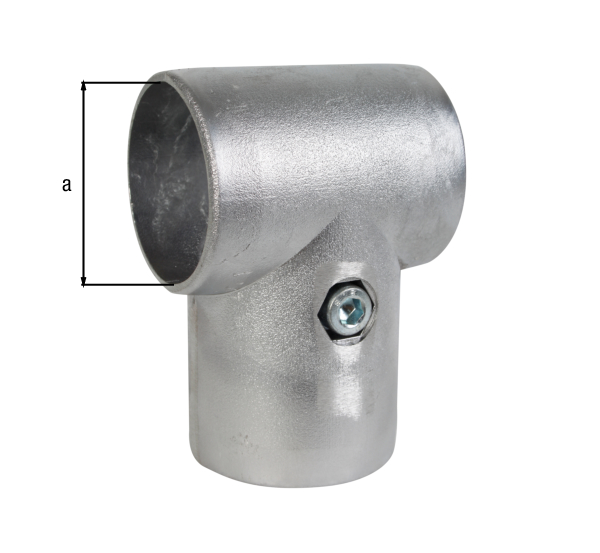 T-member for barrier tubes and laundry drying frames, Material: Aluminium, Inner dia.: 60 mm, Type: two parts