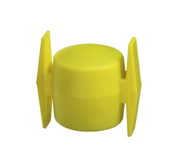 Cross head for clothesline posts, Material: plastic, colour: yellow, For tube-Ø: 42 mm