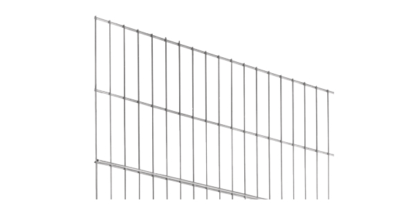 Doppelstab-Gittermatte, Typ 8/6/8, mit Überstand, Material: Stahl roh, Oberfläche: feuerverzinkt, Breite: 2500 mm, Höhe: 630 mm, Maschenweite: 50 x 200 mm, 15 Jahre Garantie gegen Durchrosten