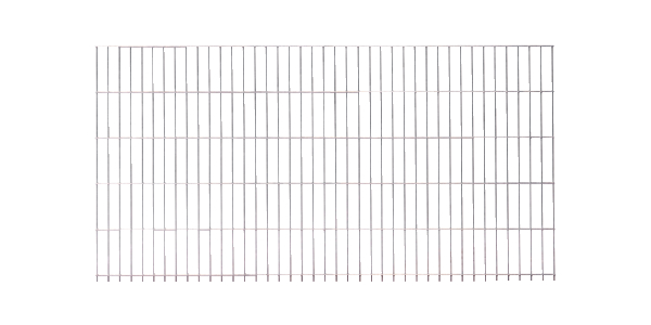 Doppelstab-Gittermatte, Typ 8/6/8, mit Überstand, Material: Stahl roh, Oberfläche: feuerverzinkt, Breite: 2500 mm, Höhe: 1630 mm, Maschenweite: 50 x 200 mm, 15 Jahre Garantie gegen Durchrosten