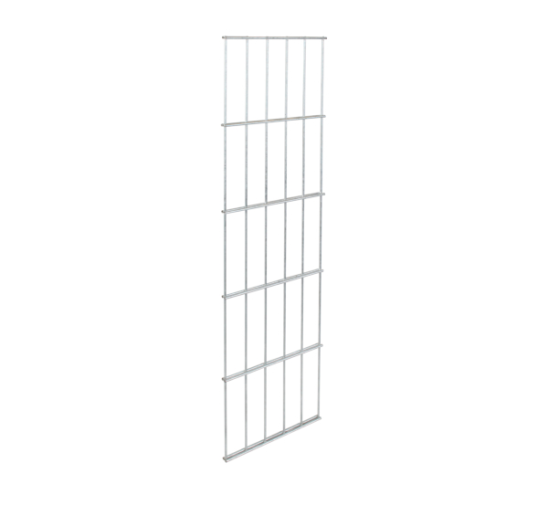 Cluster side grating, type 6/5/6, Material: raw steel, Surface: hot-dip galvanised, Width: 250 mm, Height: 1800 mm, Mesh width: 50 x 200 mm, 15-year warranty against rusting through