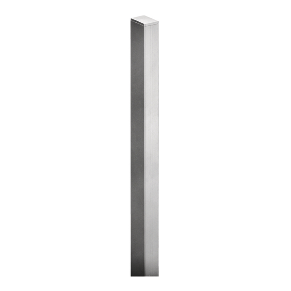 Fence post, undrilled, Material: raw steel, Surface: hot-dip galvanised, for setting in concrete, Length: 1200 mm, Post thickness: 60 x 40 mm, 15-year warranty against rusting through