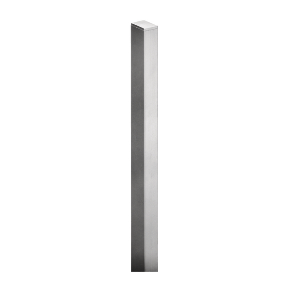 Fence post, undrilled, Material: raw steel, Surface: hot-dip galvanised, for setting in concrete, Length: 2100 mm, Post thickness: 60 x 40 mm, 15-year warranty against rusting through