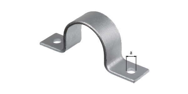 Fixing clamp for bicycle stands City and Ville, Material: raw steel, Surface: hot-dip galvanised passivated, for screwing on, Hole-Ø: 10 mm, Total length: 104 mm, Total width: 40 mm, Total height: 42.5 mm