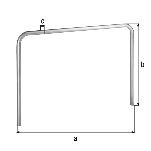 Perimeter barrier Ratio, Material: raw steel, Surface: hot-dip galvanised passivated, for setting in concrete, Width: 2500 mm, eye height: 1000 mm, Post dia.: 60 mm