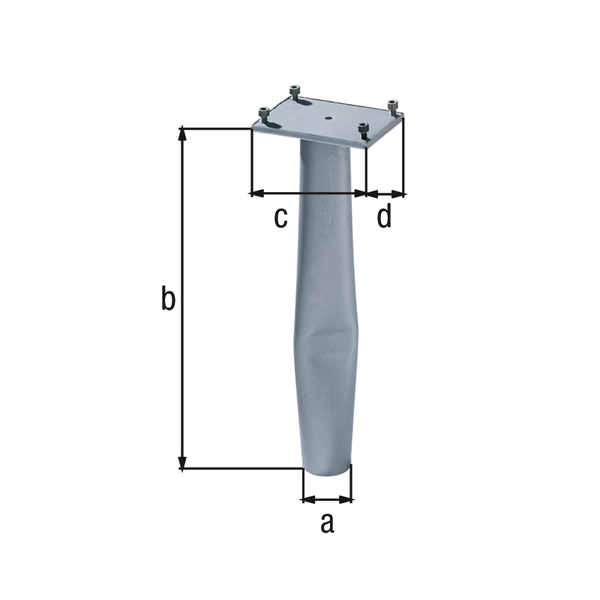 Ground sleeve for bollards Klappy, Little, Locky, Stoppy, Material: raw steel, Surface: hot-dip galvanised passivated, for setting in concrete, Ground sleeve dia.: 60 mm, Length of ground sleeve: 400 mm, Plate length: 150 mm, Plate length: 100 mm