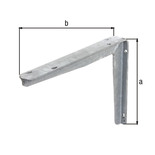 Ménsula con perfil en T, modelo pesado, Material: Acero crudo, Superficie: galvanizado en caliente, Altura: 200 mm, Profundidad: 250 mm, Carga máxima: 225 kg