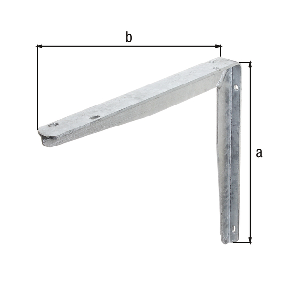 Konsole aus T-Profil, Material: Stahl roh, Oberfläche: feuerverzinkt, Höhe: 250 mm, Tiefe: 300 mm, Belastung max.: 250 kg