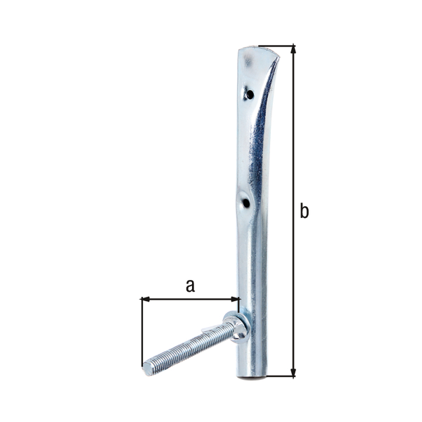Rim holder, straight, Material: raw steel, Surface: blue galvanised, Depth: 100 mm, Height: 200 mm, Max. load capacity: 25 kg