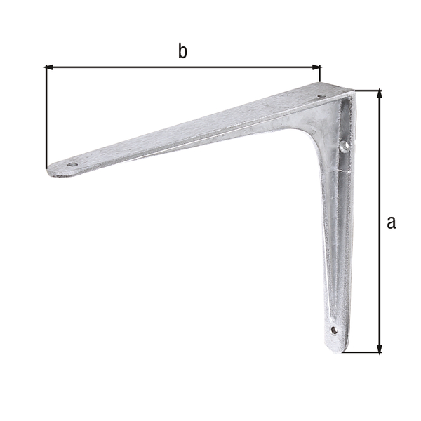 Shelf bracket, made of T profile, Material: cast aluminium, Height: 200 mm, Depth: 250 mm, Max. load capacity: 80 kg