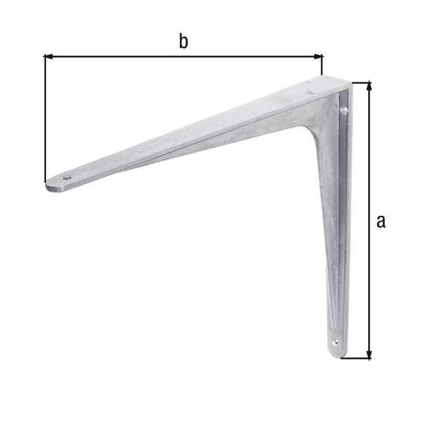 Shelf bracket, made of T profile, Material: cast aluminium, Height: 300 mm, Depth: 350 mm, Max. load capacity: 100 kg