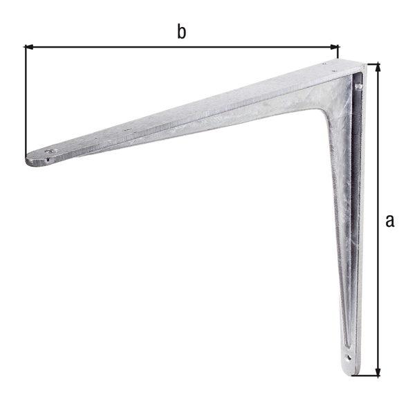 Shelf bracket, made of T profile, Material: cast aluminium, Height: 350 mm, Depth: 400 mm, Max. load capacity: 130 kg