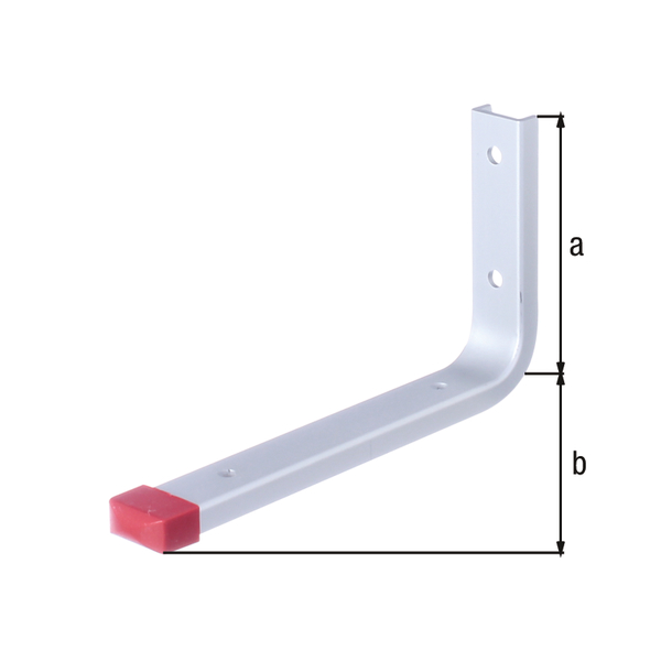 Wandhaken, gerade, Material: Aluminium, Tiefe: 160 mm, Höhe: 90 mm, Belastung max.: 15 kg, U-Profilbreite: 21,5 mm, U-Profilhöhe: 9 mm