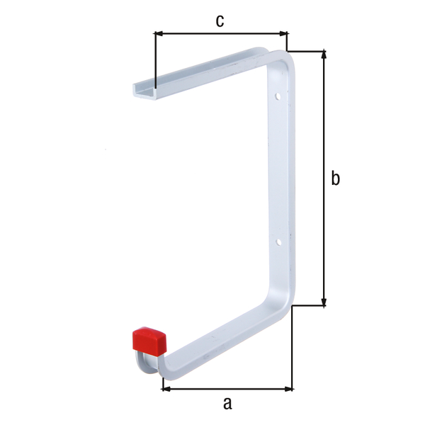 Ceiling hook, angled, Material: Aluminium, Depth at bottom: 175 mm, Height: 220 mm, Depth at top: 165 mm, Max. load capacity: 15 kg, U profile width: 21.5 mm, U profile height: 9 mm