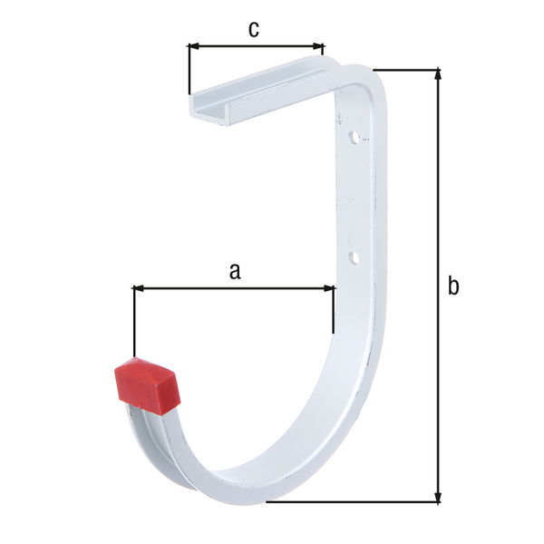 Ceiling hook, curved, Material: Aluminium, Depth at bottom: 130 mm, Height: 170 mm, Depth at top: 90 mm, Max. load capacity: 20 kg, U profile width: 21.5 mm, U profile height: 9 mm