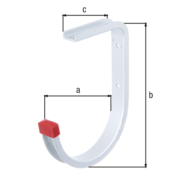 Gancio a soffitto, piegato, Materiale: alluminio, 130 mm, altezza: 170 mm, 90 mm, Portata max.: 20 kg, Larghezza del profilo ad U: 21,5 mm, Altezza del profilo ad U: 9 mm