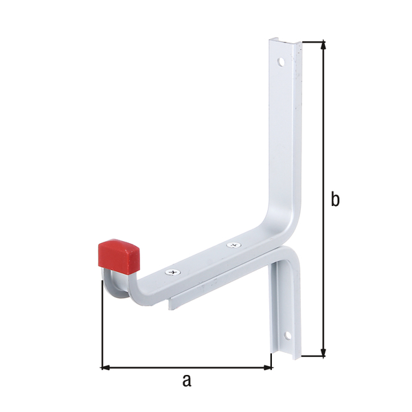 Wandhaken, abgewinkelt, verstärkt, Material: Aluminium, Tiefe: 170 mm, Höhe: 215 mm, Belastung max.: 50 kg, U-Profilbreite: 21,5 mm, U-Profilhöhe: 9 mm