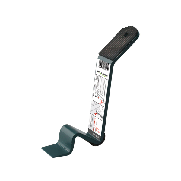 Door lifter to hang or unhinge doors, Material: raw steel, Surface: zinc phosphate plated, anthracite powder-coated, Width: 30 mm, Material thickness: 5.00 mm