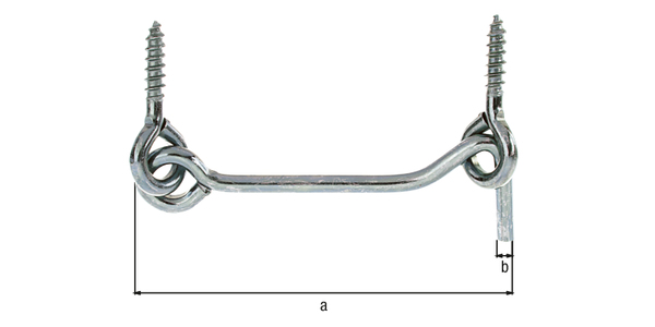 Sturmhaken, mit Ösen, Material: Stahl roh, Oberfläche: galvanisch verzinkt, Dickschichtschutz, zum Einschrauben, Inhalt pro PE: 1 St., Länge: 80 mm, Haken-Ø: 4 mm, SB-verpackt